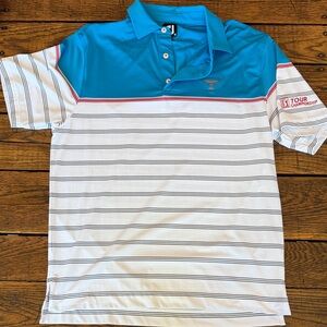 FootJoy Blue and White Striped Tour Championship Polo